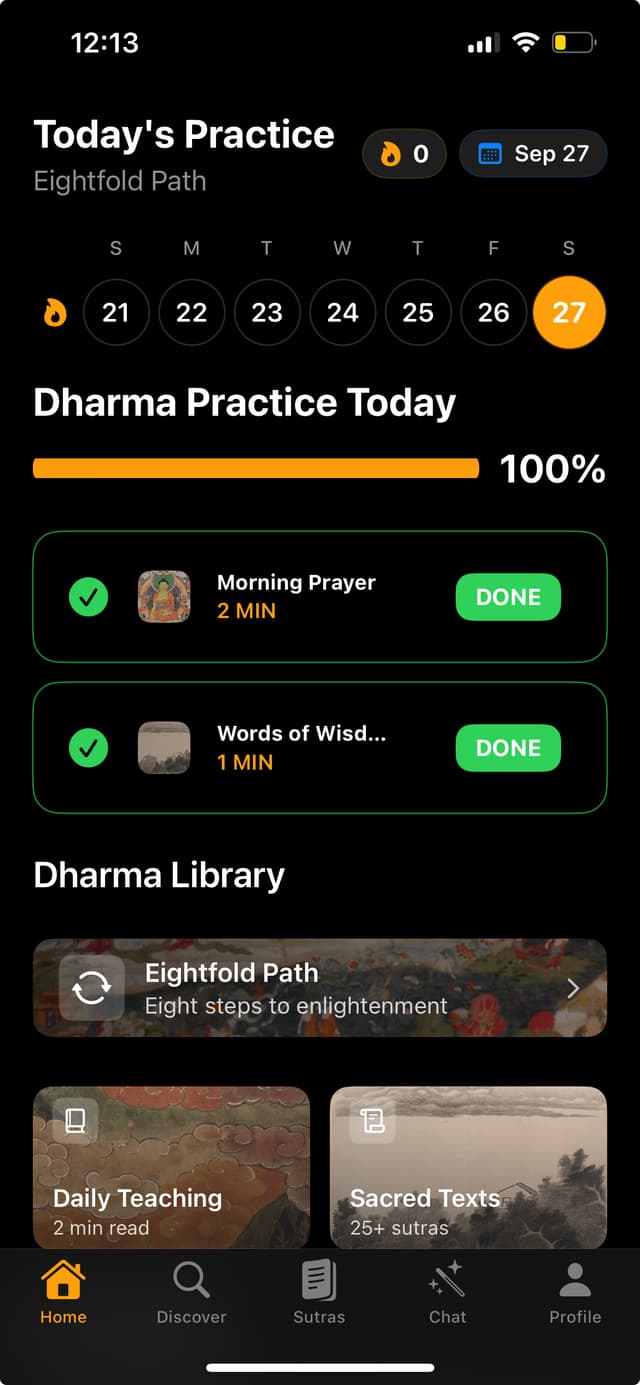 Gautama meditation app screenshot